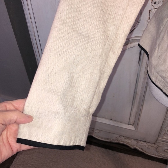 Mason Scotch Cotton Linen Blend Black Piping Trim Size 1 or Small Blazer - Picture 5 of 14